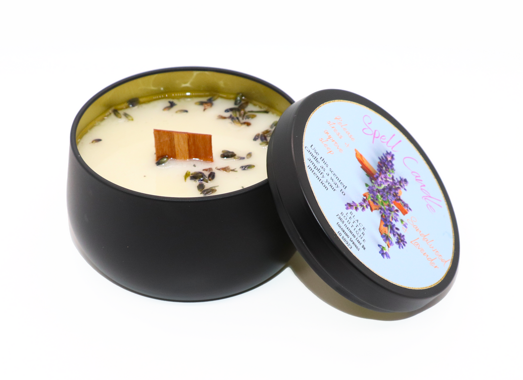 Sandalwood & lavender spell candle ~ Release stress & improve sleep
