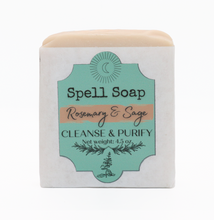 Load image into Gallery viewer, Rosemary &amp; Sage Spell Soap ~ Cleanse + Protect
