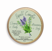 Load image into Gallery viewer, Rosemary &amp; Sage Spell Candle ~ Cleanse + Protect
